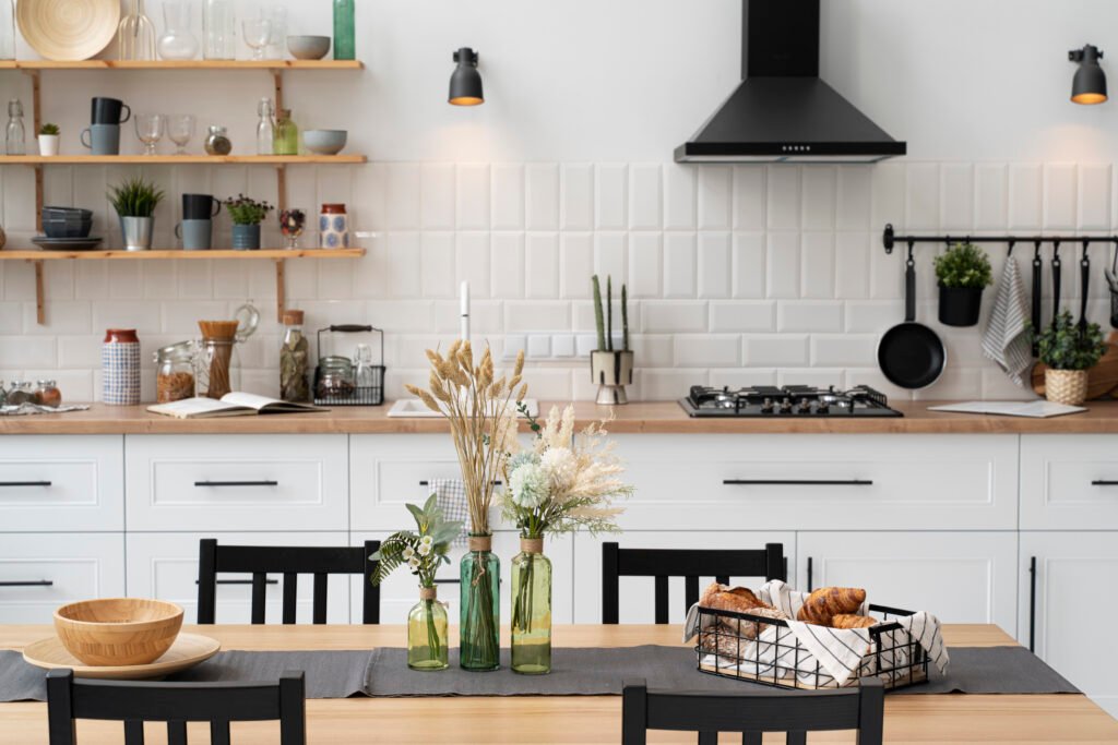 black colour design in kitchen